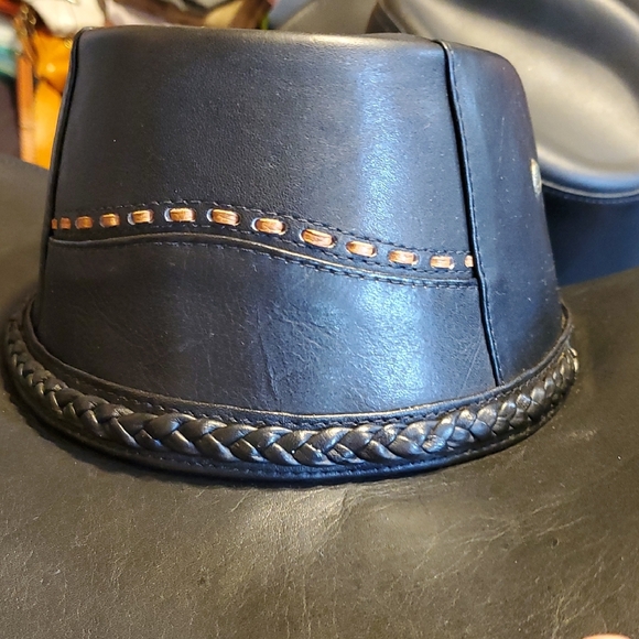 Black Leather Cowboy Hat - Picture 5 of 10